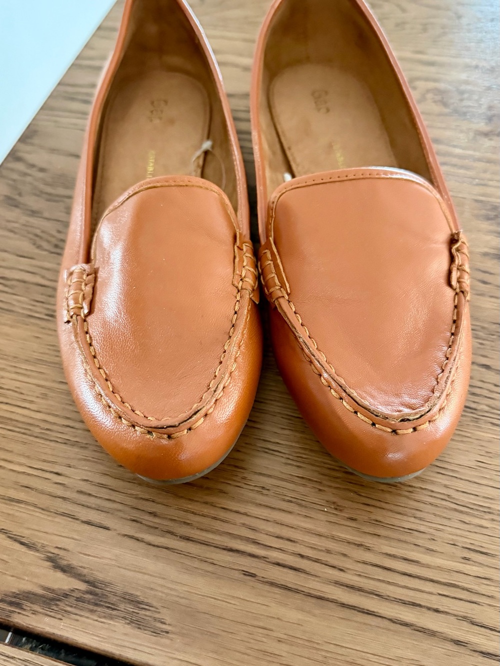 GAP Women's Cognac Leather Slip-On Loafers